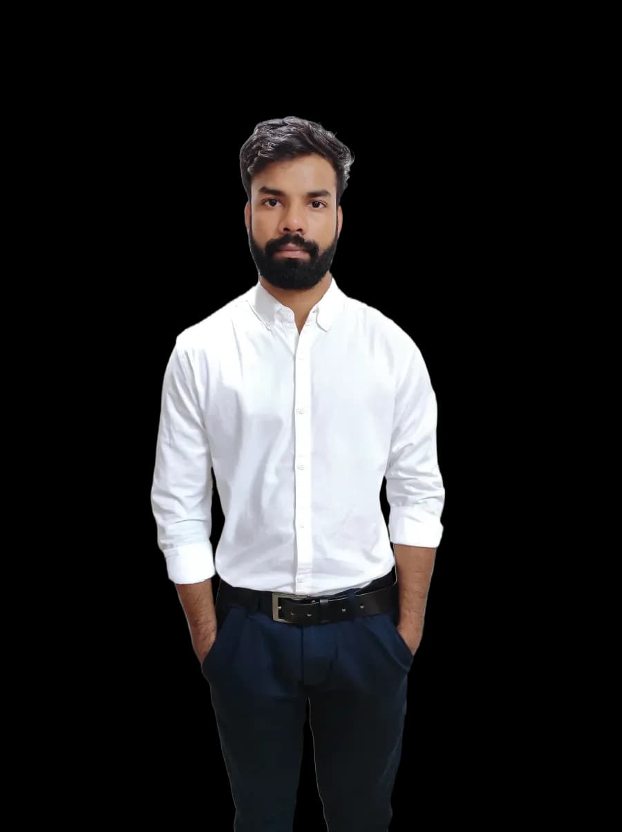Portrait of Saurabh Mehta in a white shirt
